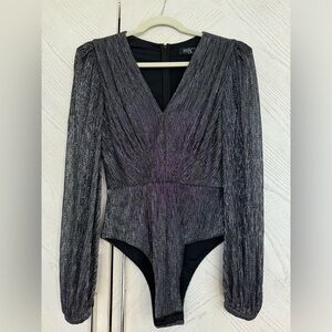 PatBo lurex plunge bodysuit sz L